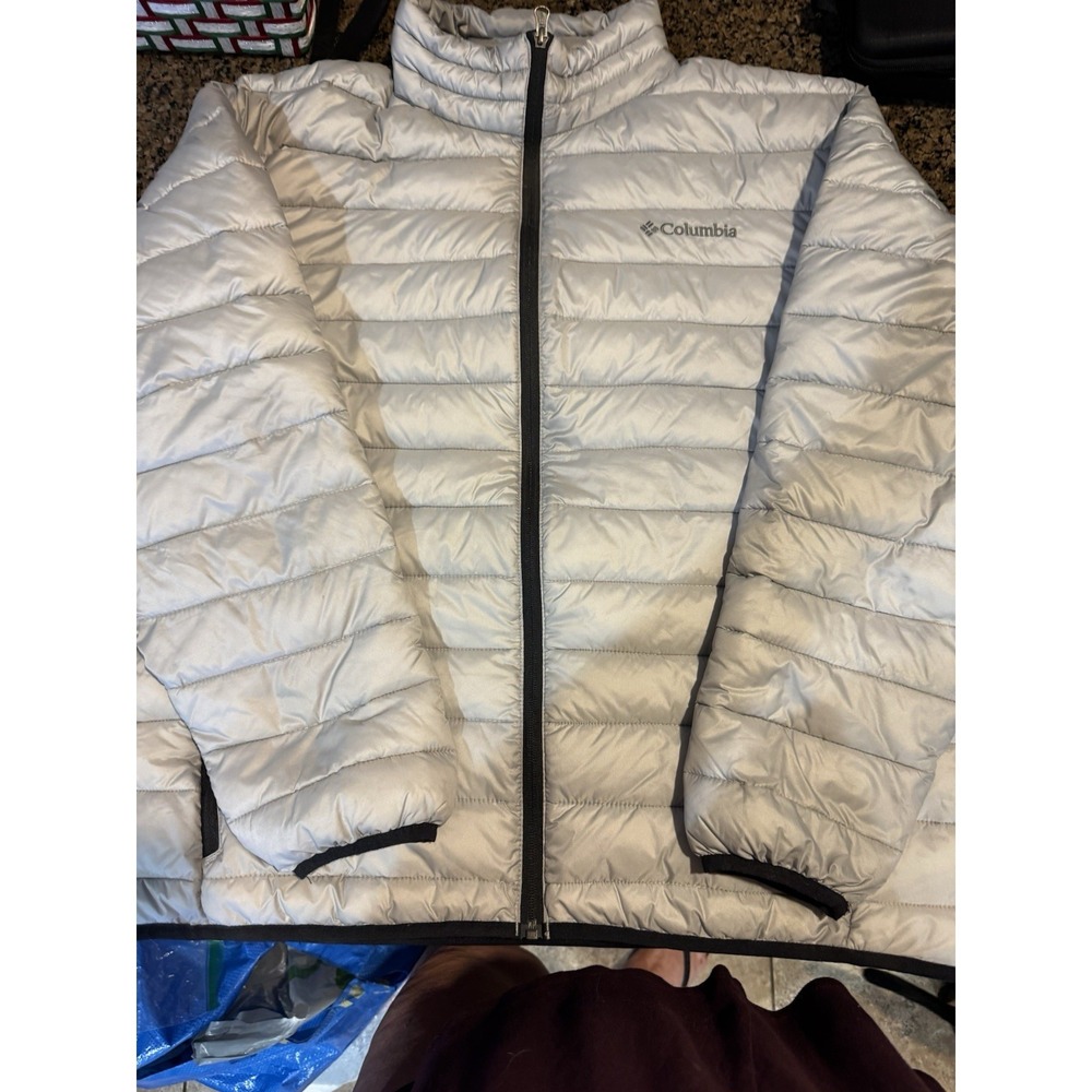 Womens COLUMBIA~GRAY WINTER PUFFER COAT size XL~NEW~Insulated~Bubble Jacket A6